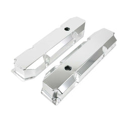 Top Street Performance JM8097-8CA Aluminum Tall Fabricated Valve Cover Short Bolt, w/ Breather Hole, Clear Anodize