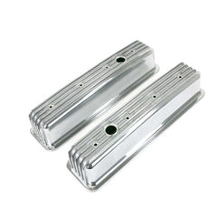 Top Street Performance JM8501-6 Aluminum Tall Die Cast Finned Valve Cover Center Bolt, w/ Breather Hole, Polish