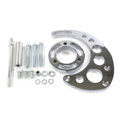 Top Street Performance JM9123C Chevy BB LWP, Aluminum Alternator Bracket Kit, Chrome