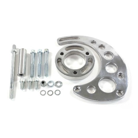 Top Street Performance JM9123P Chevy BB LWP, Aluminum Alternator Bracket Kit, Polished
