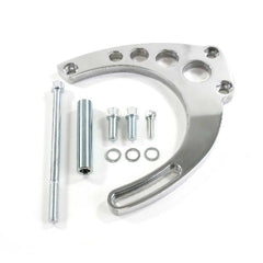 Top Street Performance JM9133P Chevy BB LWP, Mid Mount, Aluminum Alternator Bracket Kit, Polished