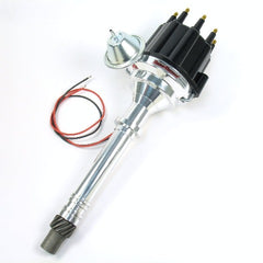PerTronix D100710 Elec Dist Billet Chevy SB/BB w/Ignitor II Vac Adv. Black Male Cap