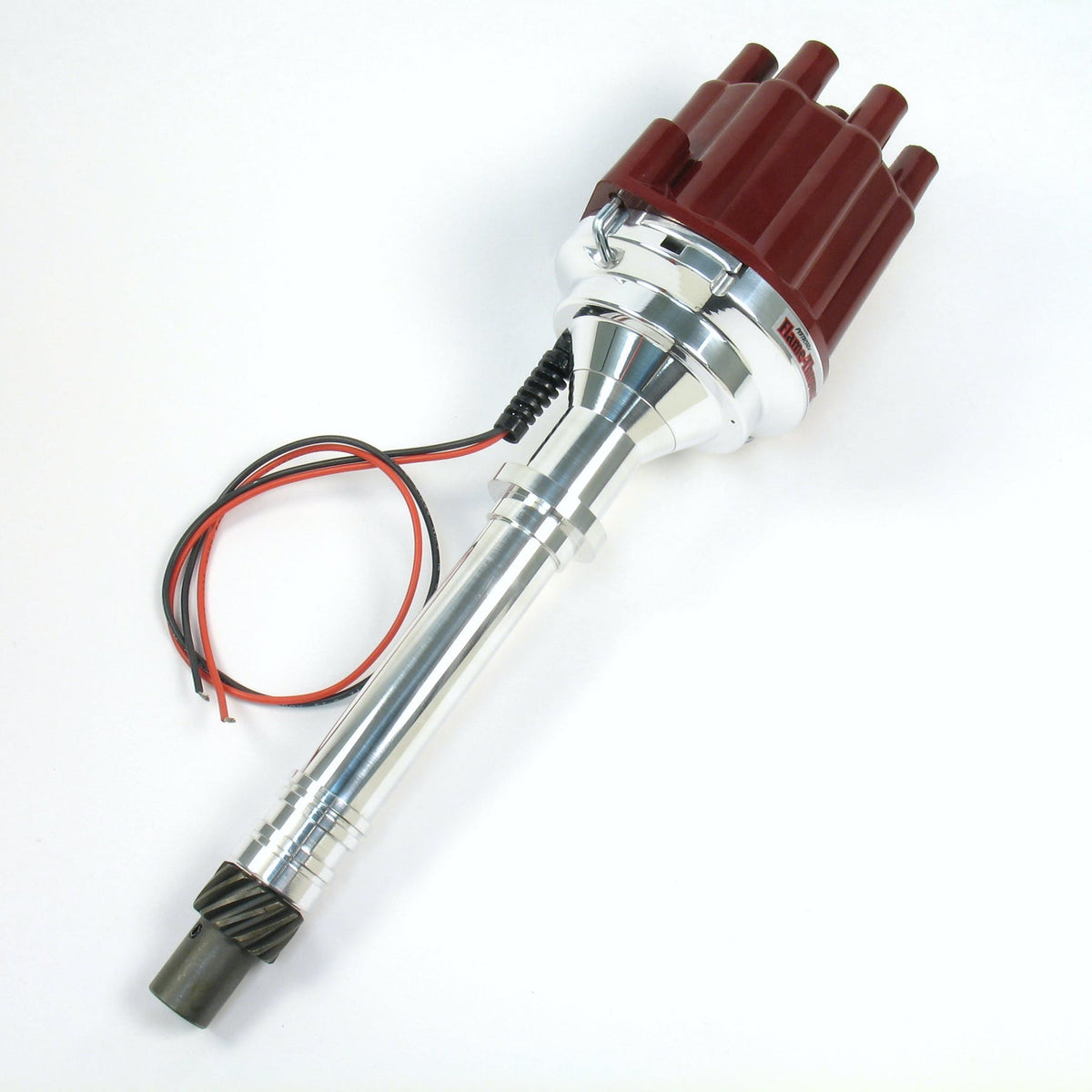 PerTronix D100801 Elec Dist Billet Chevy SB/BB w/Ignitor II Non Vac Adv. Red Cap