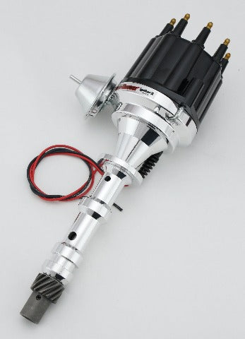 PerTronix D101710 Elec Dist Billet Chevy 409 w/Ignitor II Vac Adv. Black Male Cap