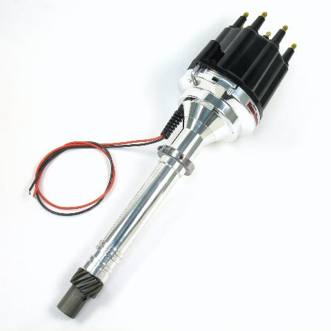 PerTronix D105810 Elec Dist Billet Chevy SB/BB Slip Collar w/Ignitor II Non Vac Adv Black Male Cap