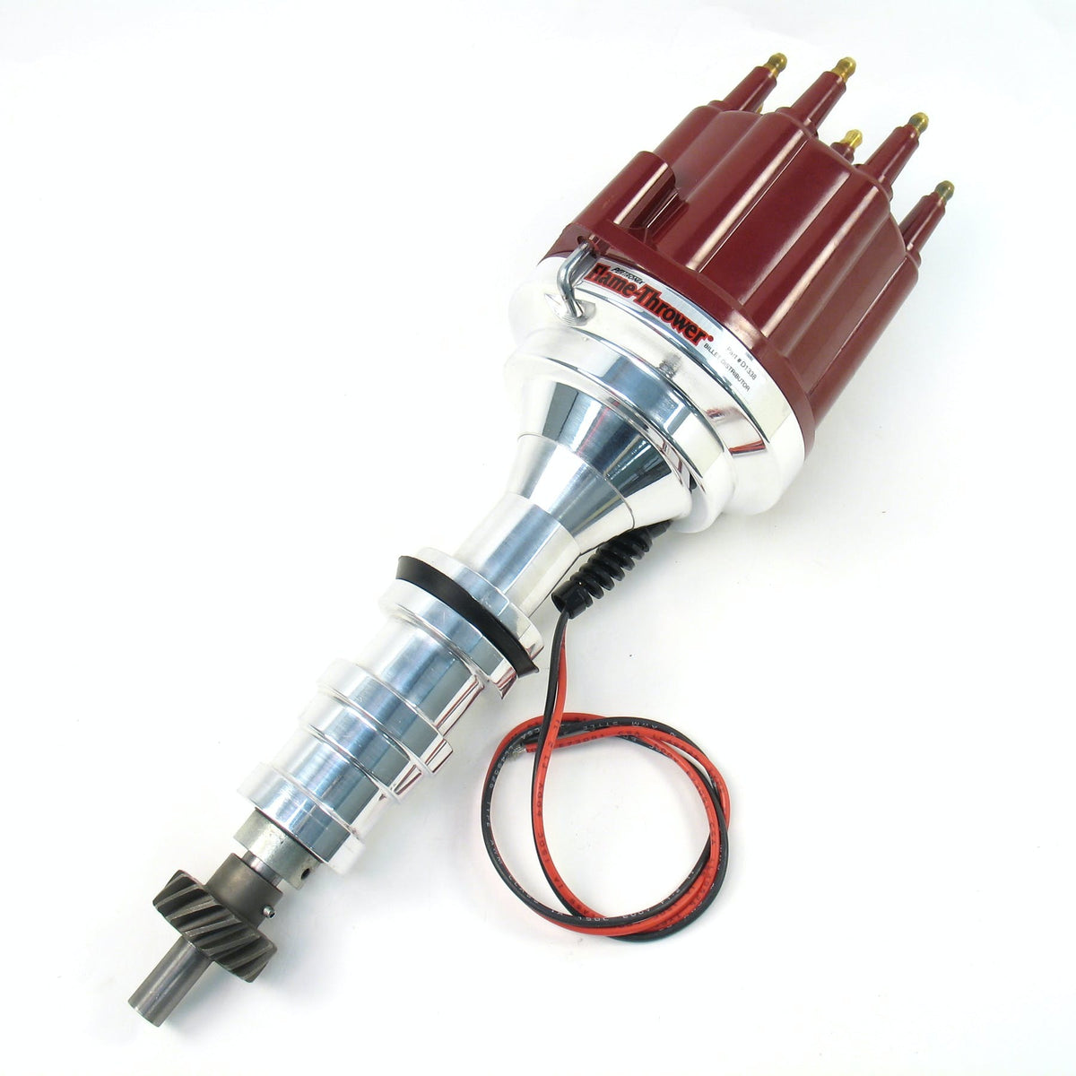 PerTronix D133811 Elec Dist Billet Ford FE 352-428 w/Ignitor II Non Vac Adv. Red Male Cap