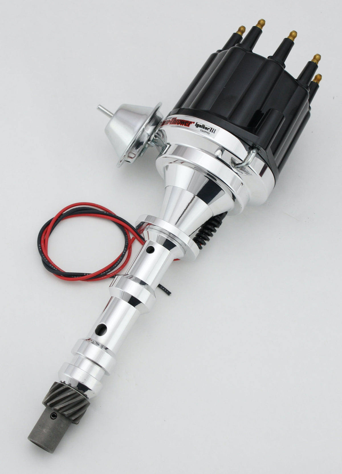 PerTronix D7101710 D7101710 Elec Dist Billet Chevy 409 w/Ignitor III Vac Adv Black Male Cap