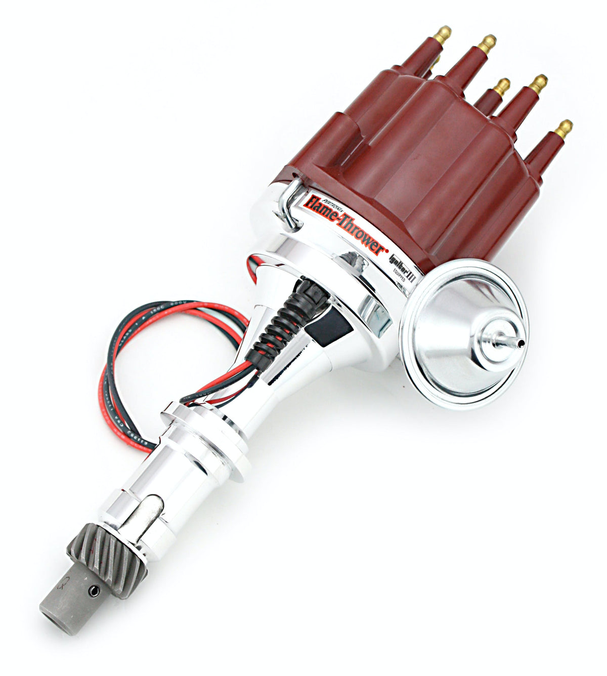 PerTronix D7120711 D7120711 Elec Dist Billet Pontiac V8 w/Ignitor III Vac Adv Red Male Cap
