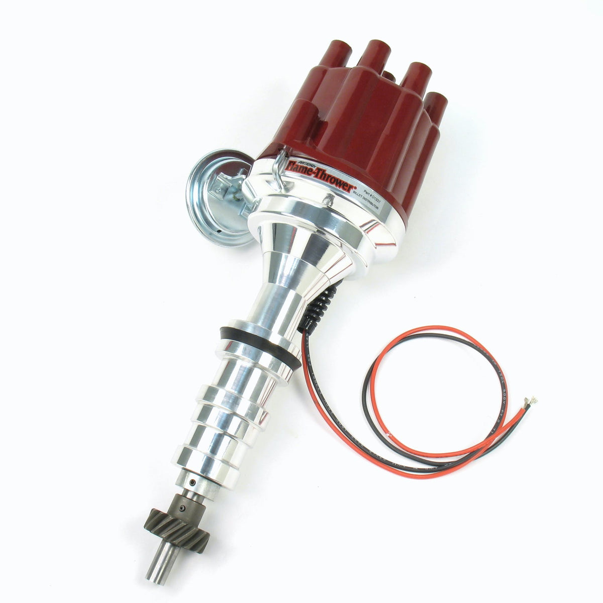 PerTronix D7133701 D7133701 Elec Dist Billet Ford FE 352-428 w/Ignitor III Vac Adv Red Cap