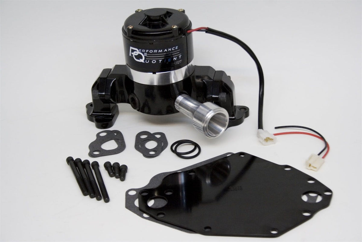 PRW 4435117 WATER PUMP; ELEC RACE; FORD 351C; Blk; Kit Incl Alum Backplate; Hardware/Pig Tai