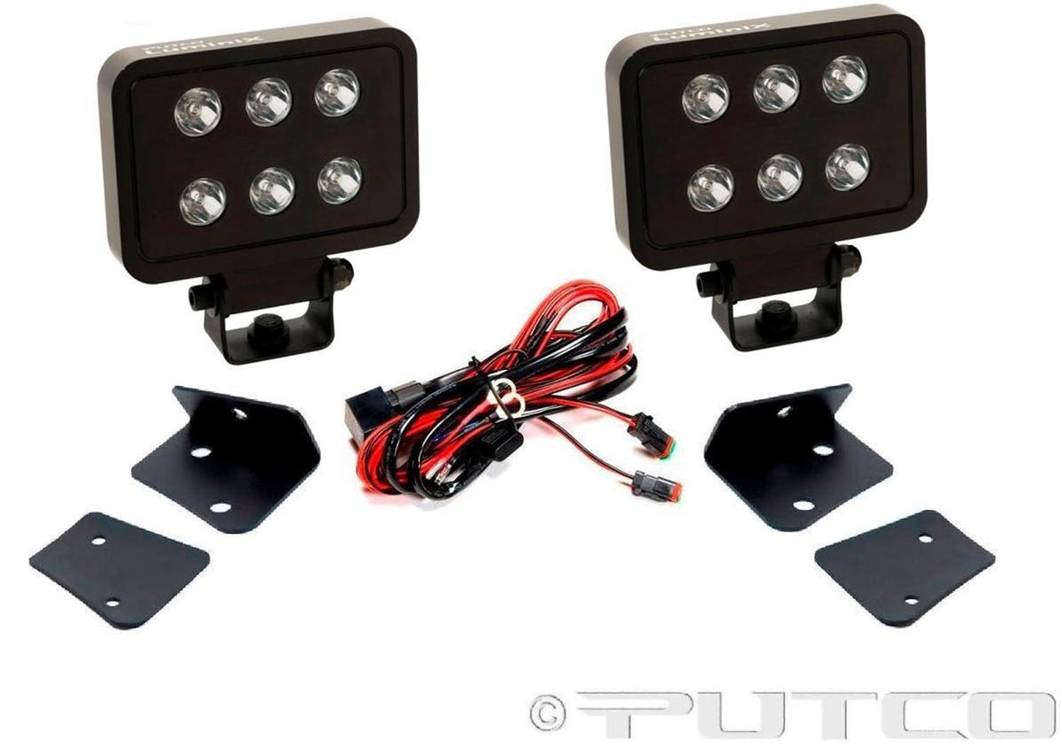 Putco 10004JK Jeep Wrangler JK - Qty 2 Luminix 4 inch Blocks with Window brackets