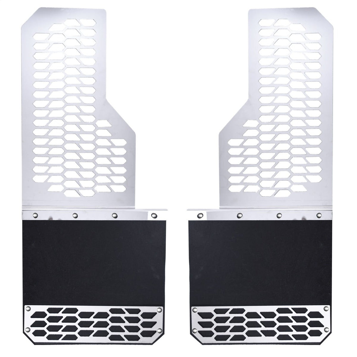 Putco 78125 Mud Skins Brushed Stainless Steel (Featuring Hex Shield Pattern)