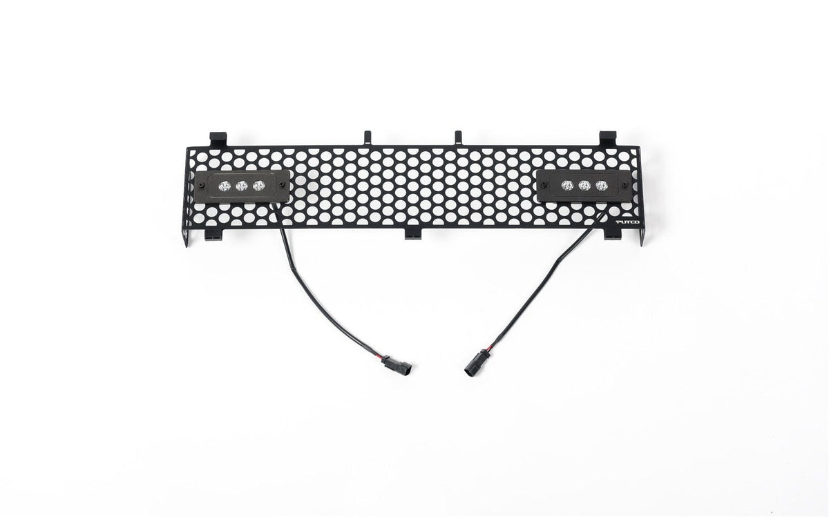 Putco 88165L-2 Stainless Steel Black Punch Design Bumper Insert w/ Qty 2, 6 inch light bars
