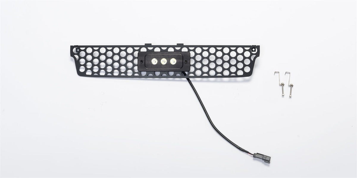 Putco 88196L Stainless Steel Black Punch Design Bumper Grille with 6 inch Flush Luminix Light Bar