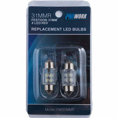 PROWORX Festoon 31MM 4LED RED Pair PW31MMR