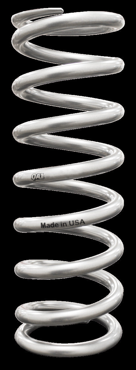 QA1 10HT500 Spring, Cr-Si High Travel 2-1/2 inch Id 10 inch X 500 Lbs/In. Silver Pwdr Coat