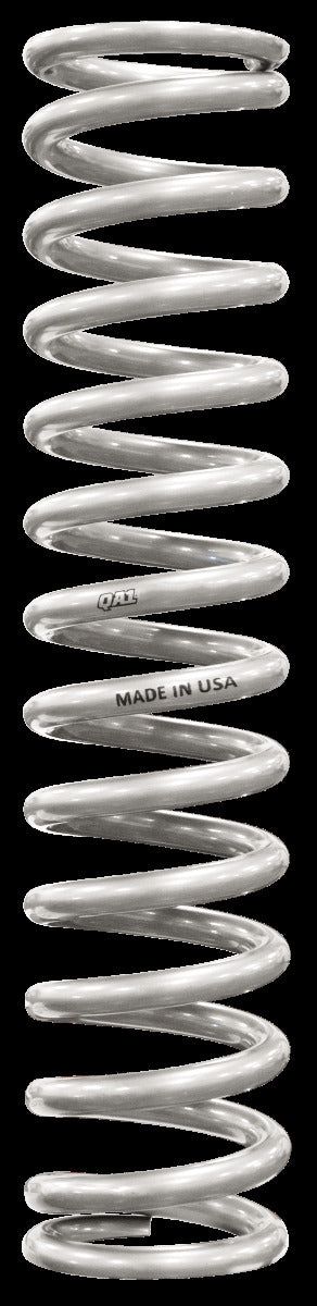 QA1 16HT100 Spring, Cr-Si High Travel 2-1/2 inch Id 16 inch X 100 Lbs/In. Silver Pwdr Coat