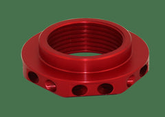 QA1 9019-171 Nut, MOD Spring Seat W/ Set Screw, 2.5 inch, 2.08 inch X 8TPI, Red Anodized