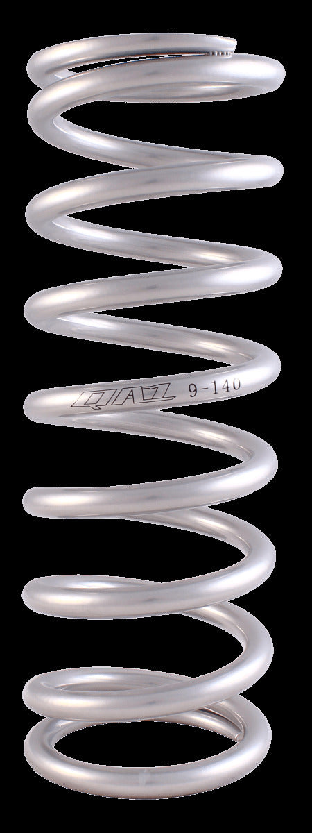 QA1 9HTSP450 Spring, Cr-Si HT High Travel 3.8 inch 9 inch X 450 Lbs/In Taper Pigtail Silver PC