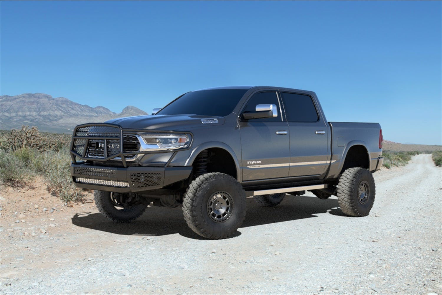 Ranch Hand MFD19HBM1 Midnight Series Front Bumper with Grille Guard