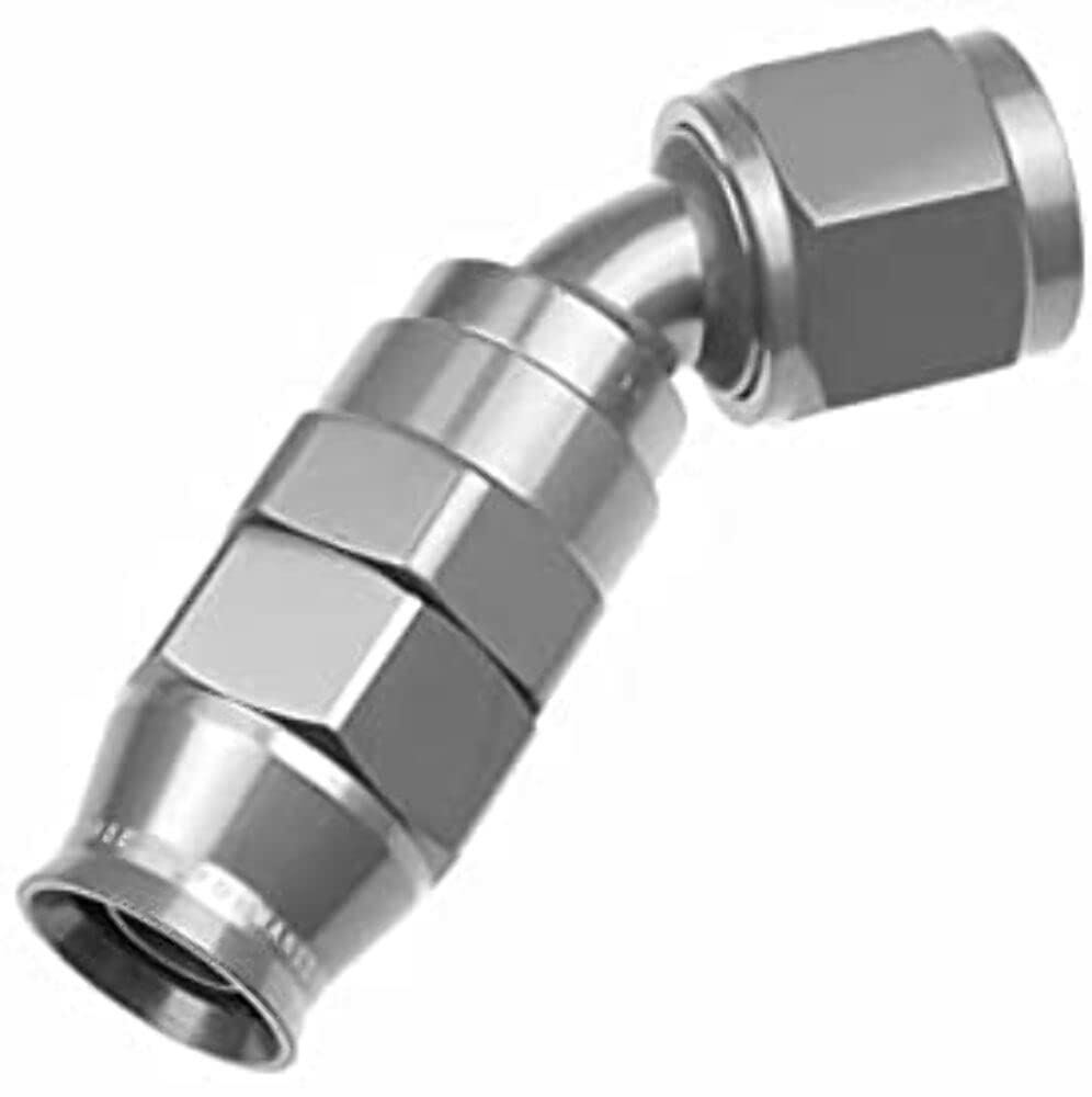 Redhorse Performance 1245-06-5 -06 AN 45 Degree PTFE reusable  Hose End - Clear