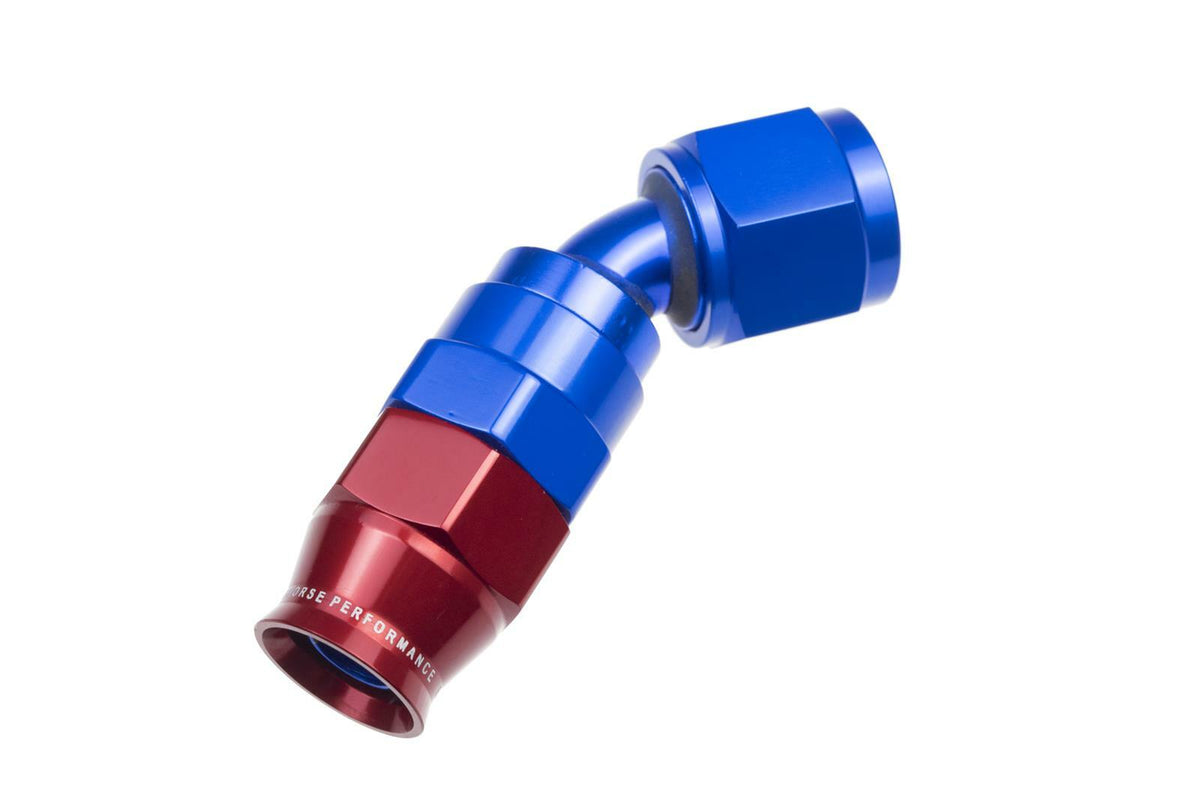 Redhorse Performance 1245-08-1 -08 AN 45 Degree PTFE reusable  Hose End - Blue