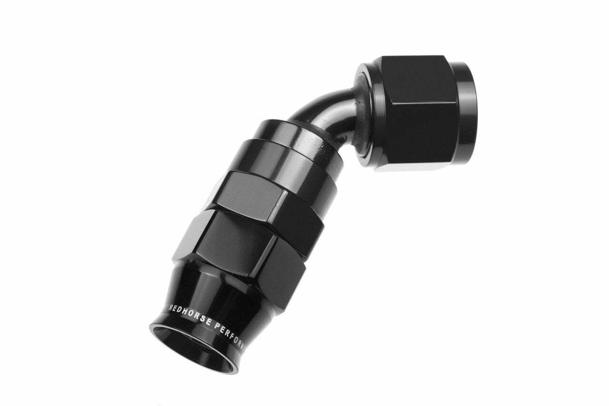 Redhorse Performance 1260-08-2 -08 AN 60 Degree PTFE reusable  Hose End - Black