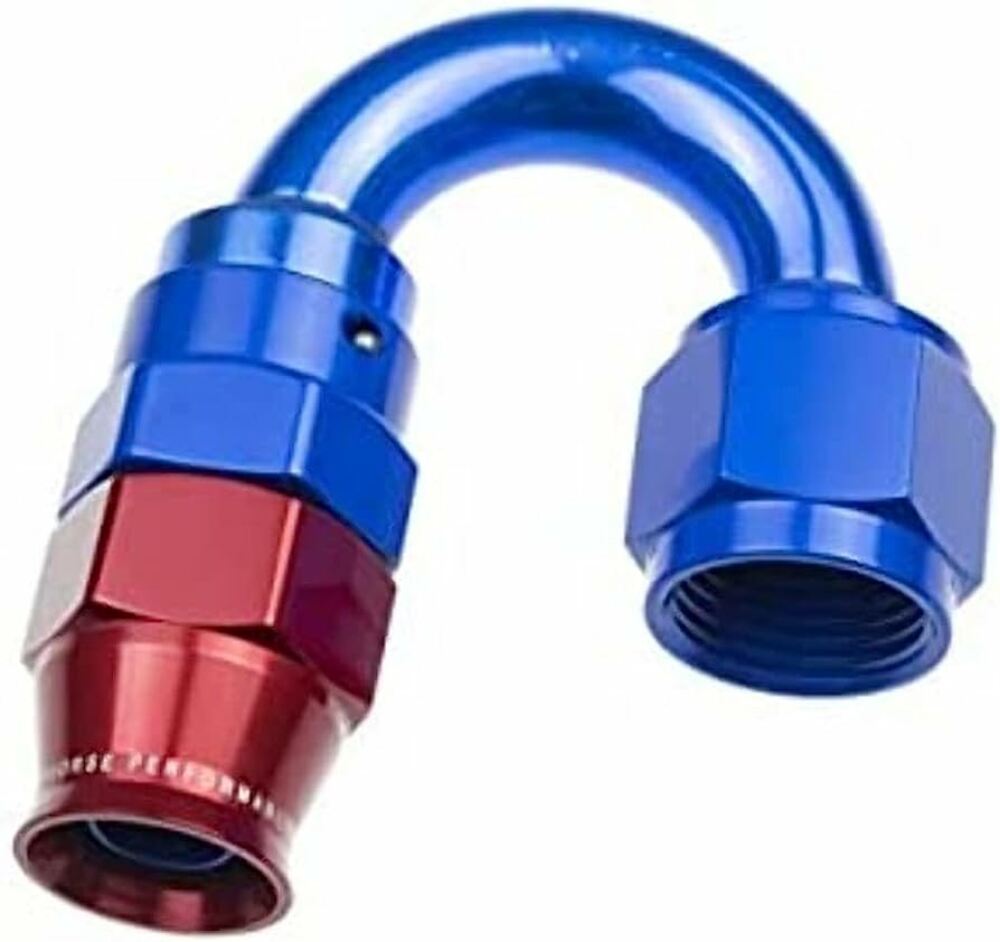 Redhorse Performance 1280-10-1 -10 AN 180 Degree PTFE reusable  Hose End - Blue