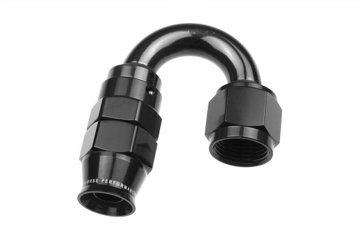 Redhorse Performance 1280-10-2 -10 AN 180 Degree PTFE reusable  Hose End - Black