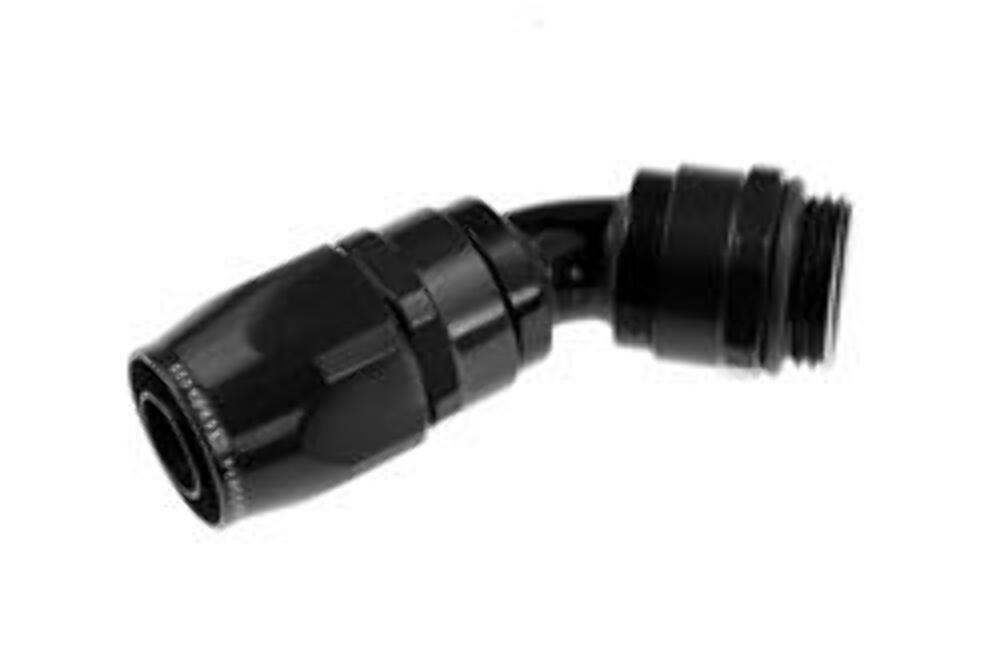 Redhorse Performance 1345-12-12-2 12 AN 45 degree hose end with -12 ORB Male end- black