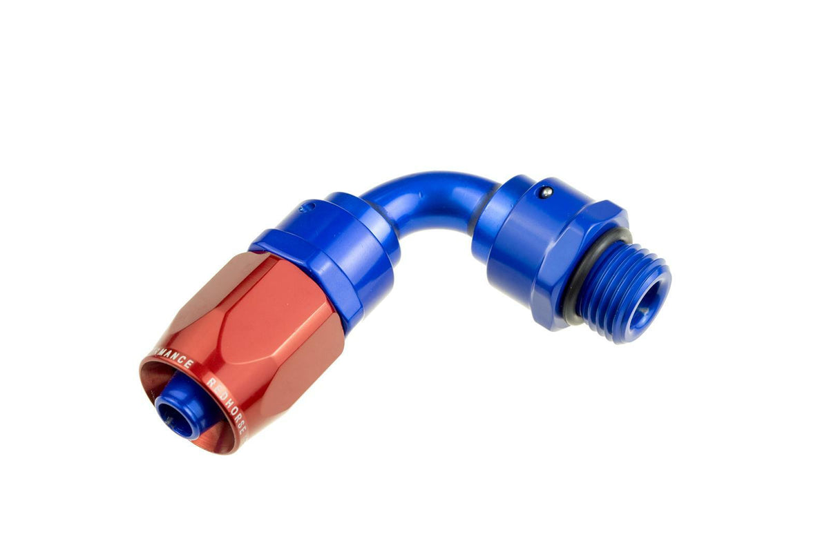 Redhorse Performance 1390-06-06-1 -06 Hose End With -06 ORB End (90deg) TUBE - Red and Blue