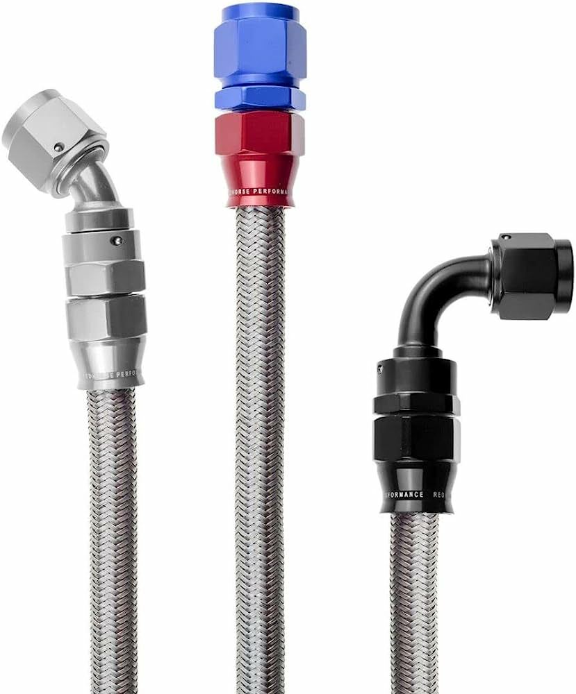 Redhorse Performance 303-08-3 -08 Conductive Core PTFE Hose - Stainless Steel Cover -3 feet