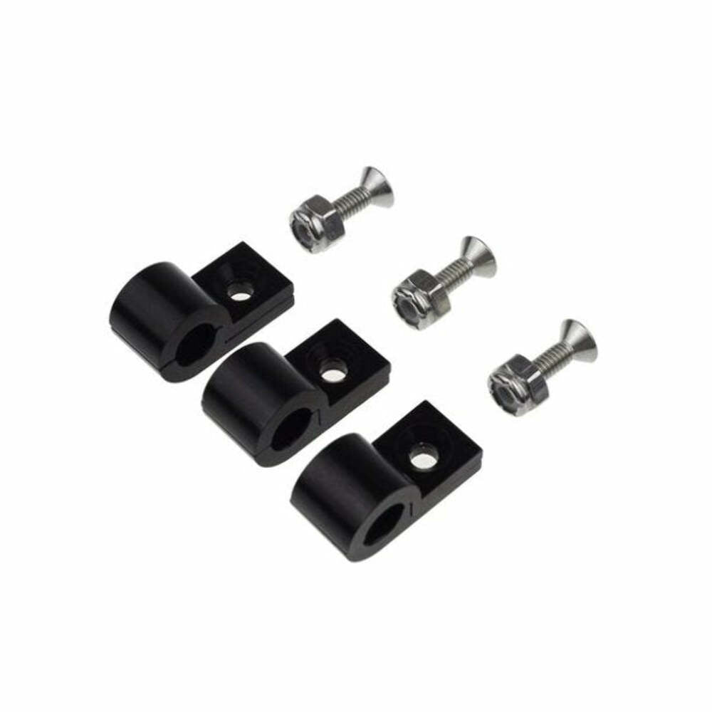 Redhorse Performance 320-916-2 9/16in Polished Aluminum Line Clamps-black - 6pcs/pkg