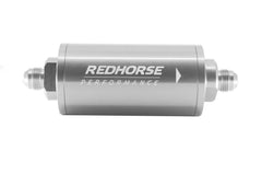 Redhorse Performance 4651-10-5-12 6in Cylindrical In-Line Race Fuel Filter w/ 12 Micron Fiberglass element - 10 AN