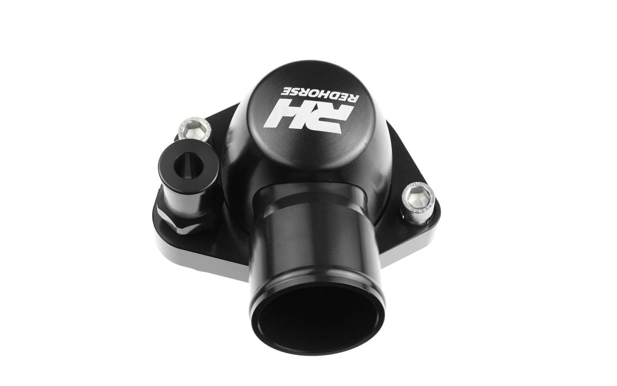 Redhorse Performance 4910-302-20-2 Aluminum Water Neck 1.25in Hose for SBF 260/289/302 and 351 W ENGINE - Black