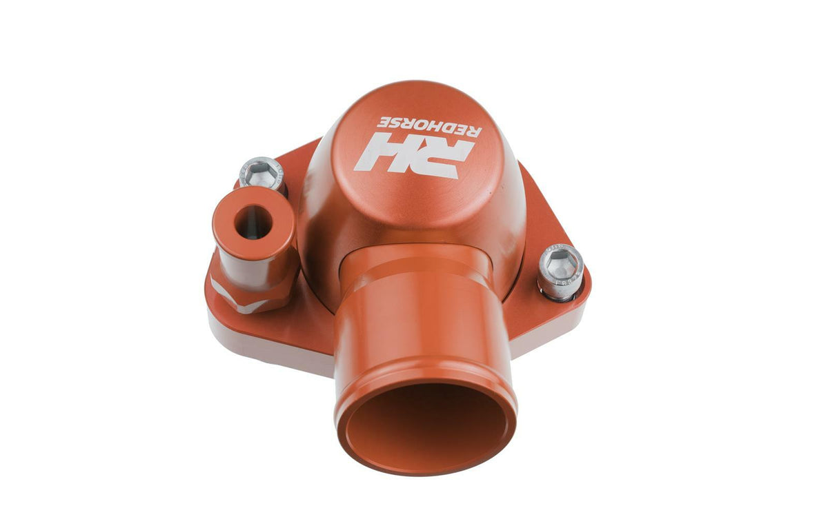 Redhorse Performance 4910-302-20-3 Aluminum Water Neck 1.25in Hose for SBF 260/289/302 and 351 W ENGINE - Red
