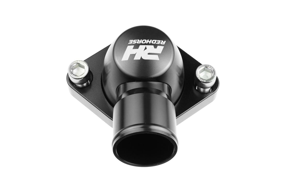 Redhorse Performance 4910-350-20-2 Aluminum Water Neck 1.25in Hose for Chevy V8 All ENGINE - Black