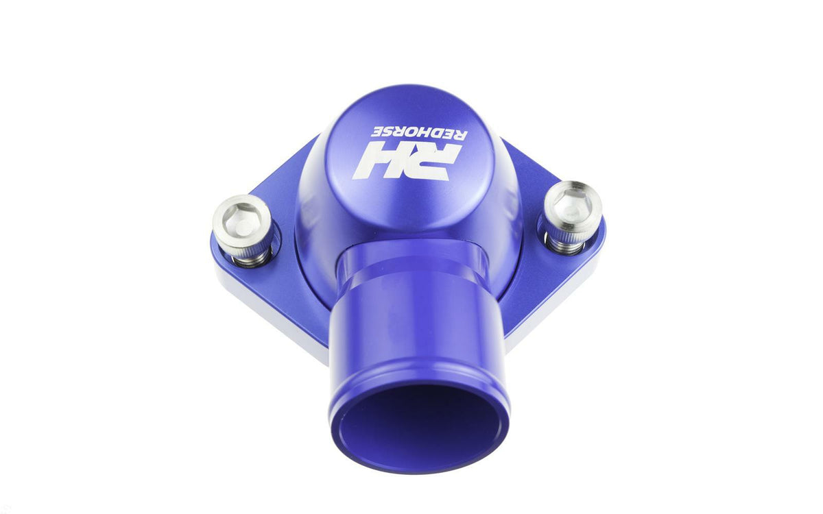 Redhorse Performance 4910-455-20-1 Aluminum Water Neck 1.25in Hose for Pontiac V8 ENGINE - Blue