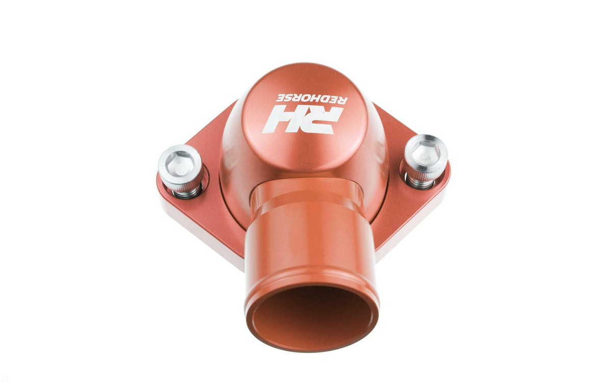 Redhorse Performance 4910-455-20-3 Aluminum Water Neck 1.25in Hose for Pontiac V8 ENGINE - Red