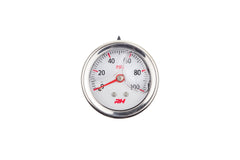 Redhorse Performance 5001-100-1 Liquid Filled Fuel  Pressure Gauge 1/8in NPT Inlet  100psi, White w/ Silver Screw