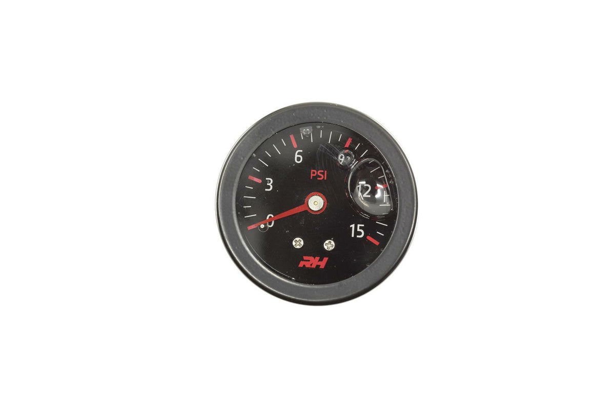 Redhorse Performance 5002-15-3 Liquid Filled Fuel Pressure Gauge - 1/8in NPT Inlet - 15psi - All Black Finish