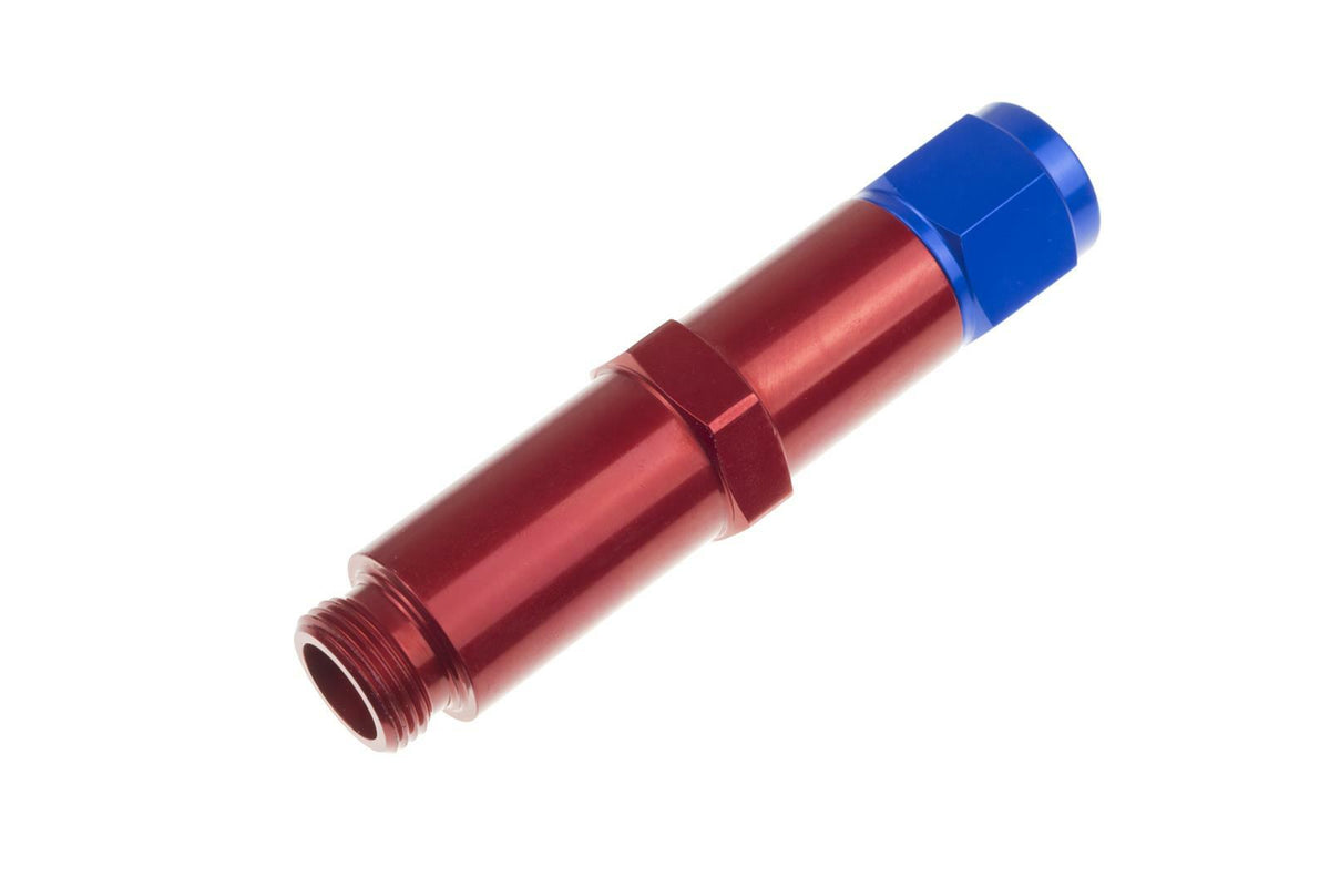 Redhorse Performance 5045-06-1 Dual Feed Bowl Inlet Fitting - 6 AN x 9/16in - 24 with swivel end-blue/red -2pcs