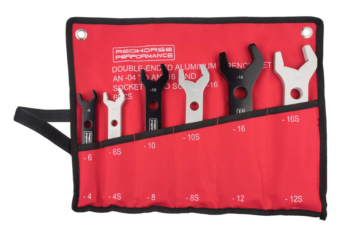 Redhorse Performance 5468-1 Double-ended aluminum AN wrench-  complete set -04 to AN -16 - red  and  black