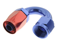 Redhorse Performance 6180-08-1 -08 180 degree Female Aluminum Hose End - red and blue