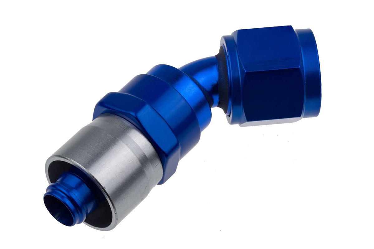 Redhorse Performance 7045-06-1 -06 AN 45 Degree Crimp Style Hose End - Blue
