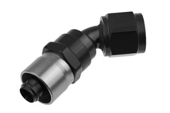 Redhorse Performance 7045-08-2 -08 AN 45 Degree Crimp Style Hose End - Black