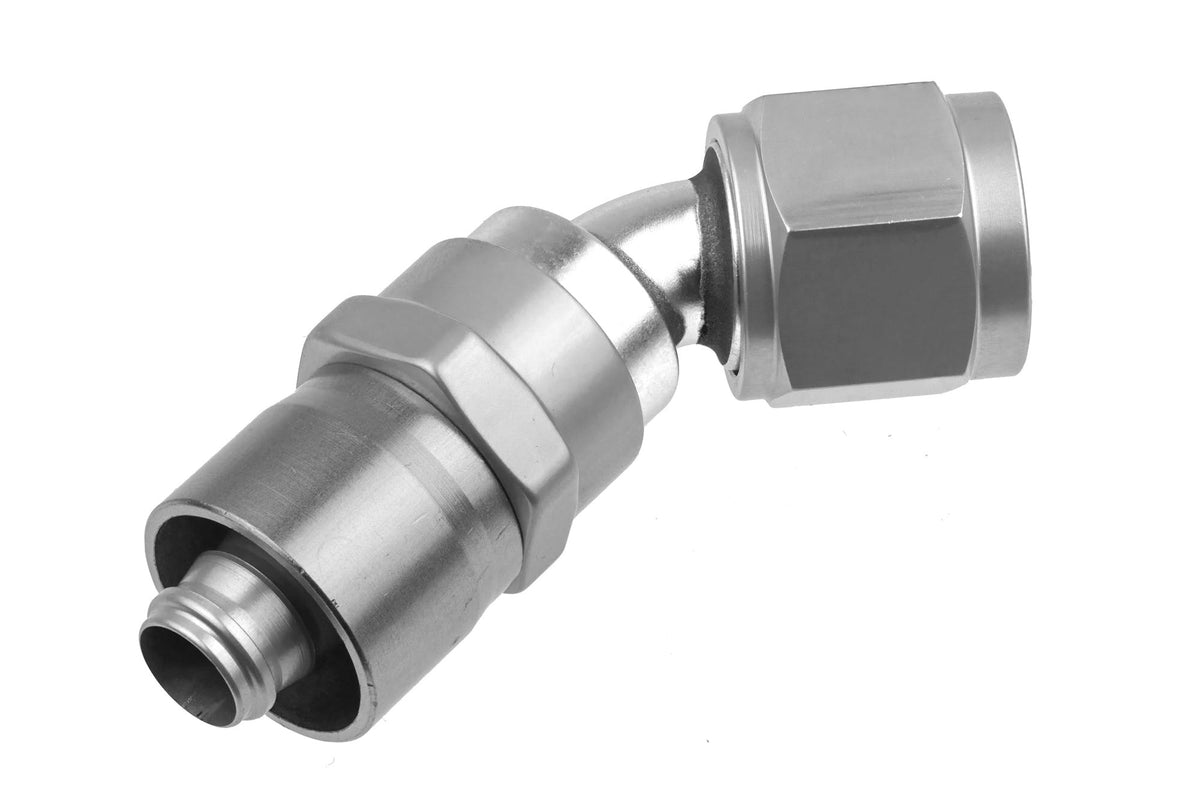 Redhorse Performance 7045-08-5 -08 AN 45 Degree Crimp Style Hose End - Clear