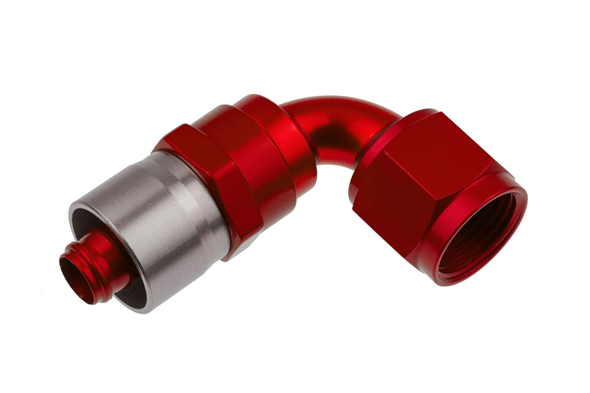 Redhorse Performance 7090-06-3 -06 AN 90 Degree Crimp Style Hose End - Red