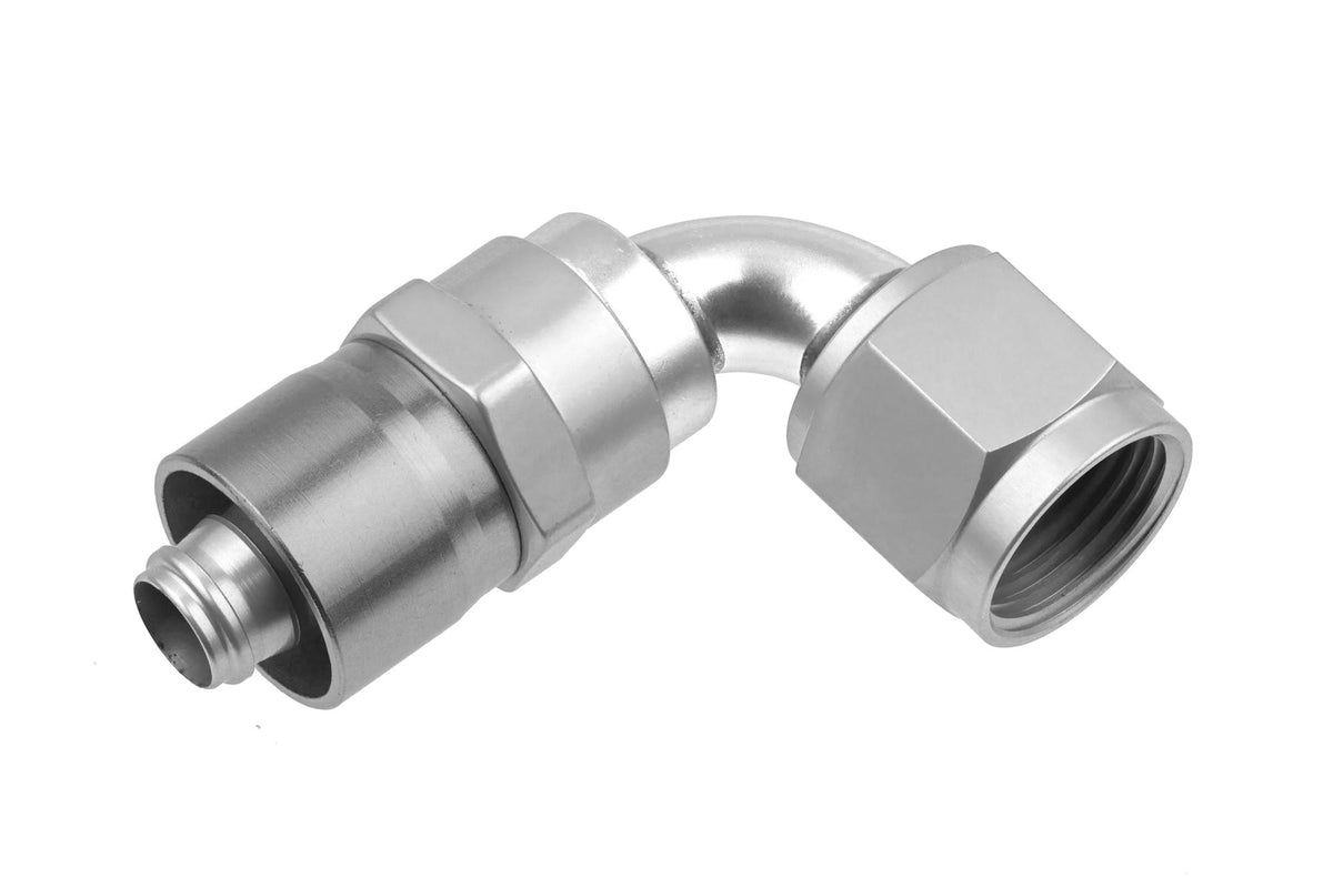 Redhorse Performance 7090-16-5 -16 AN 90 Degree Crimp Style Hose End - Clear