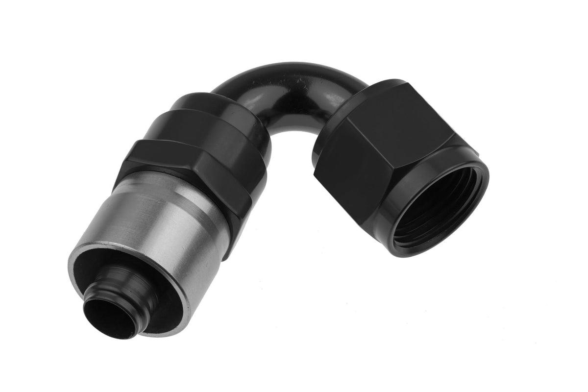 Redhorse Performance 7120-08-2 -08 AN 120 Degree Crimp Style Hose End - Black